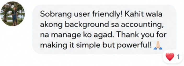 Buyer message: user friendly even without accounting background