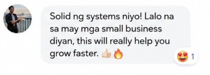 Buyer message: solid systems, helps small businesses grow