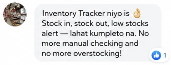 Buyer message about Inventory Tracker stock alerts