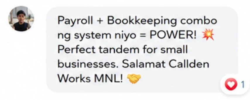 Buyer message about Payroll and Bookkeeping combo